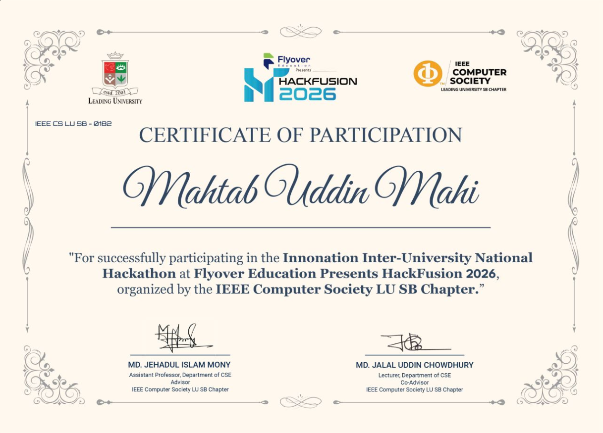 HackFusion 2026 from IEEE Computer Society LU SB Chapter